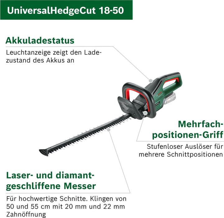 Produktbild Bosch Home & Garden UniversalHedgeCut 18V-50 (Akkubetrieb)