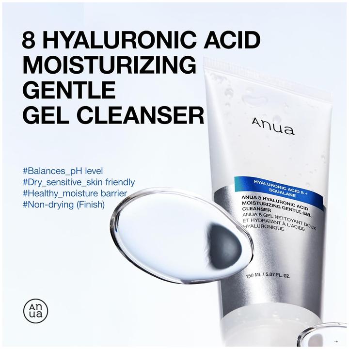 Actual product image Anua 8 Hyaluronic Acid Moisturizing Gentle Gel Cleanser (Gel, 150 ml)
