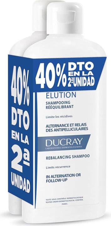 Actual product image Ducray ELUCION champú reequilibrante anticaspa promo 2 x 400ml (800 ml, Liquid shampoo)