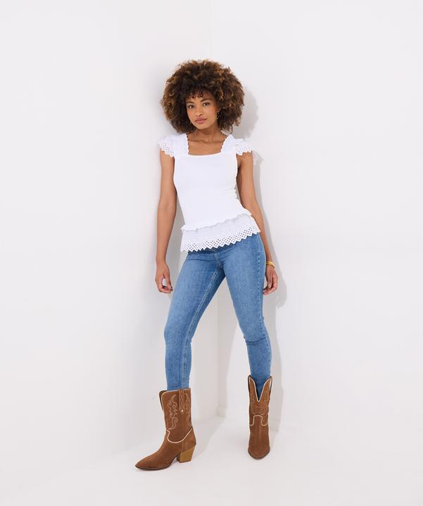 Actual product image Joe Browns Slim Fit Frilly Broderie Peplum Top