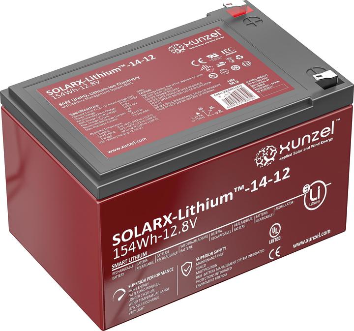 Image du produit Xunzel Batterie Lithium Solarx 12V (12 V, 13 Ah)