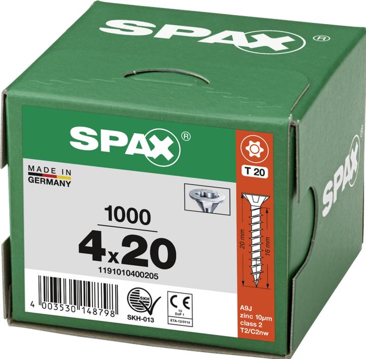 Immagine prodotto Spax Viti per truciolare SK T20 4,0x20 mm (1000 Viti per pezzo)
