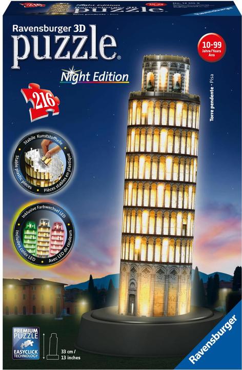 Produktbild Ravensburger 3D - Turm von Pisa Night Edition (216 Teile)