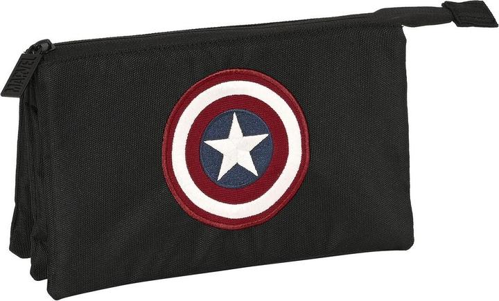 Image du produit Captain America Étui triple usage Capitán América Noir (22 x 12 x 3 cm)