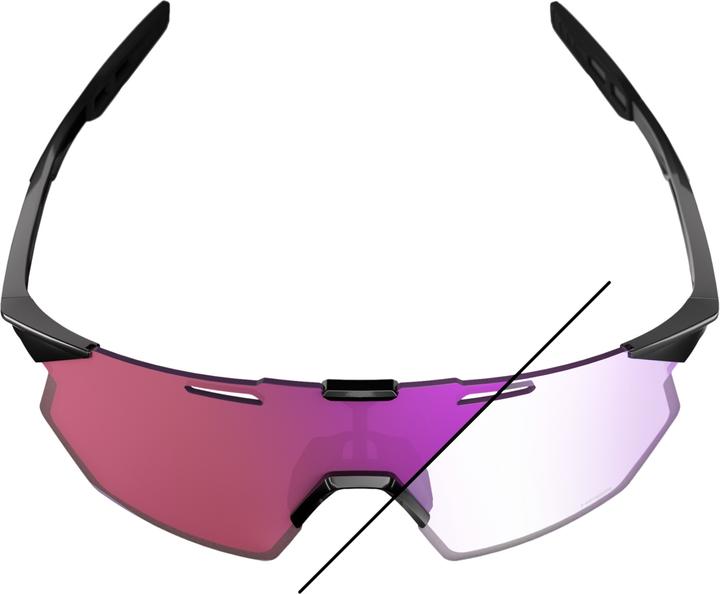 Actual product image 100% Hypercraft SQ (Gloss Black, Photochromic Purple Mirro)