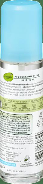 Valeurs nutritives et ingrédients dm alverde Déodorant vaporisateur Menthe aquatique Minéraux marins (Spray)