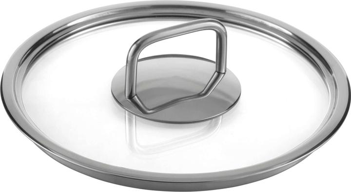 Actual product image KLAMER Topf-Set 5-tlig. mit Glasdeckel, Induktion, unbeschichtetes Edelstahl Profi-Kochtopfset (23.50 cm, Pan set + pot set, Stainless steel)