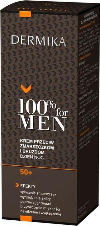 Actual product image Dermika 100% for Men 50+ anti-wrinkle face cream 50ml (50 ml, 24h cream)