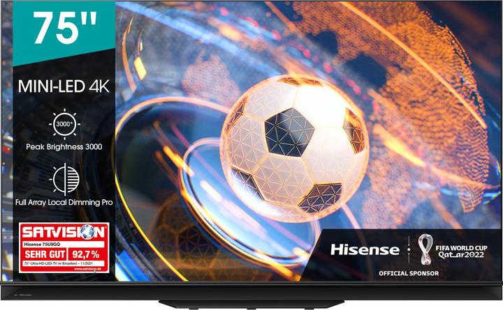 Produktbild Hisense CE ULED UHD HDR Plus LED-TV 191cm 75U9GQ (75", U9GQCH, LCD, 4K, 2021)
