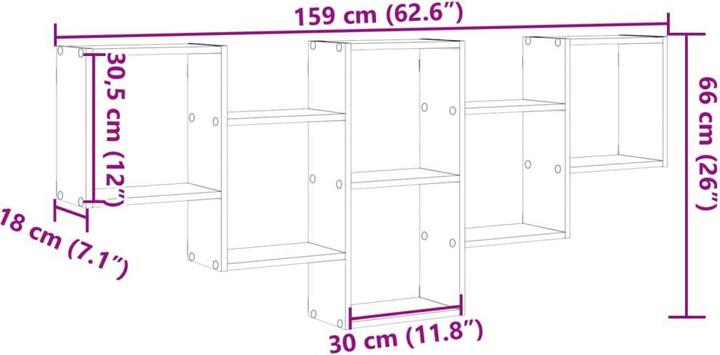 Produktbild VidaXL Wandregal (159 x 18 x 66 cm)