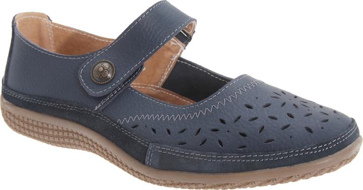 Boulevard Sommer Maryjaneschuhe Mit Lochmuster Und Klettverschluss Weite Passform