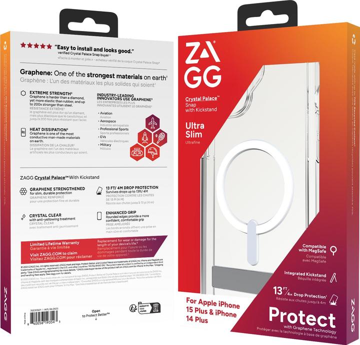 Image du produit Zagg Cases Crystal Palace SnapK (Apple iPhone 15 Plus, Apple iPhone 14 Plus)