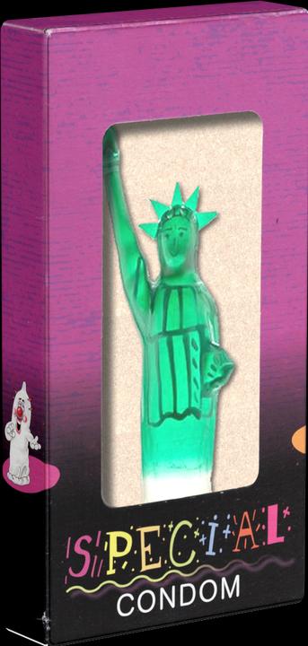 Produktbild Erco Scherzkondom Freiheitsstatue XL – handbemalt, kreativer Partygag und witziges Gag-Geschenk (1 Stk.)