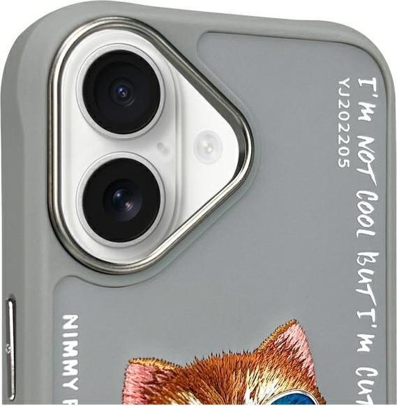 Produktbild Mocco Nimmy case iPhone 16 6.1" gray Glasses Cool Cat (Apple iPhone 16)