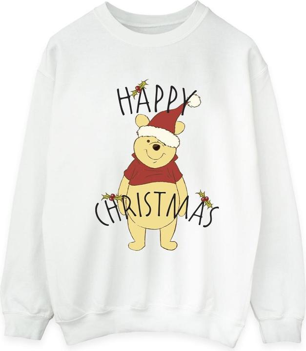 Disney Winnie The Pooh Happy Christmas Holly Sweatshirt (S)