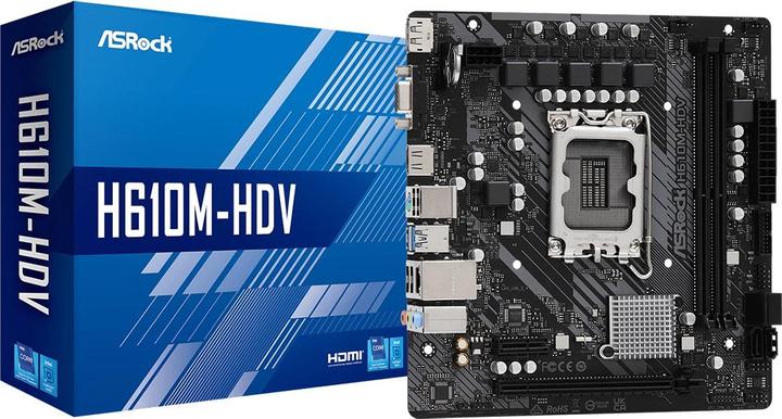Actual product image AsRock H610M-HDV (LGA 1700, Intel H610, mATX)