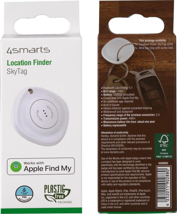 Produktbild 4smarts Schlüsselfinder SkyTag Weiss (iOS)