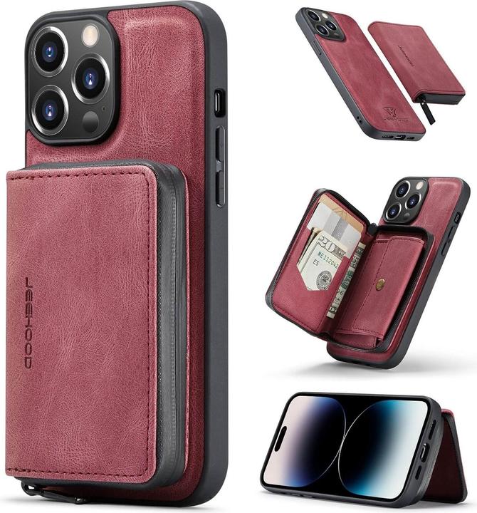 Actual product image Cover-Discount iPhone 14 Pro - Case with Credit Cards Case red (Apple iPhone 14 Pro)