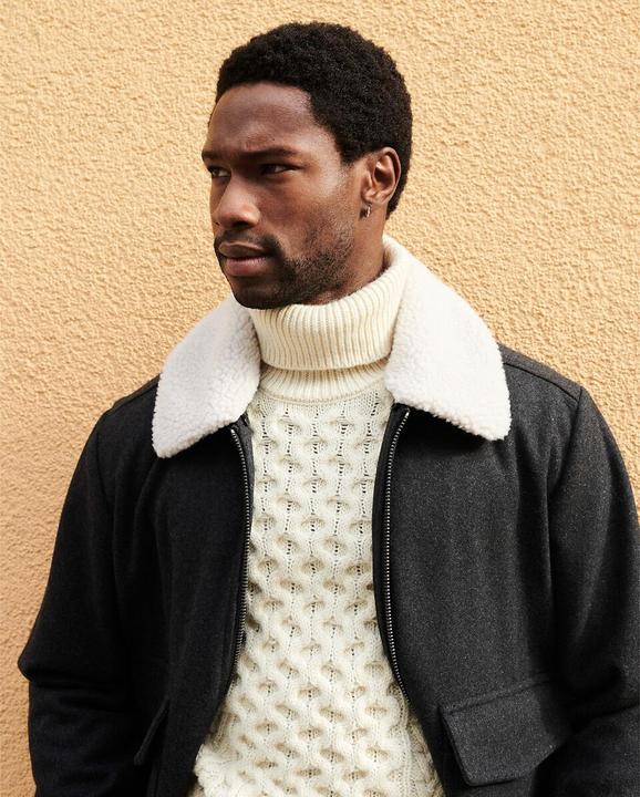 Produktbild La Redoute Collections Rollkragenpullover mit Zopfmuster (S)