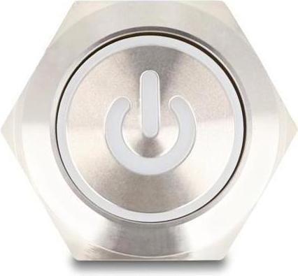 Actual product image Delock Push-button for installation 22 mm 6 x solder connection LED white
