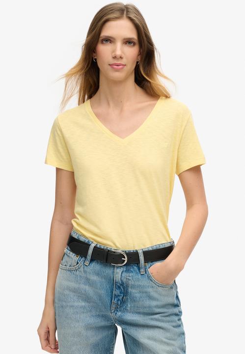Immagine prodotto Superdry Strukturiertes T-Shirt mit V-Ausschnitt und Stickerei