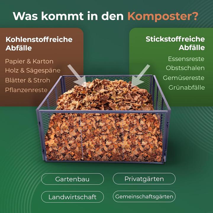 Produktbild Novatool Garten-Komposter Deckel und Boden, Komposter mit erweiterbarem Stecksytem, pulverbeschichte (1000 l)
