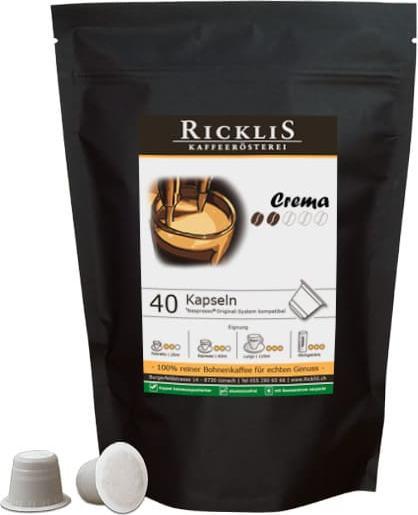 Produktbild RickliS Kaffeerösterei Crema (40 x Port.)