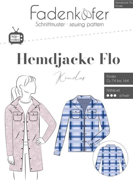 Produktbild Fadenkäfer Papierschnittmuster Hemdjacke Flo Kinder