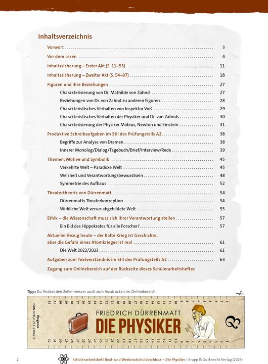 Image du produit Die Physiker - Friedrich Dürrenmatt - Schülerarbeitsheft - M-Niveau (Allemand, Régine Becker, Friedrich Duerrenmatt, Sabrina Undank, Gesine Heddrich, 2023)