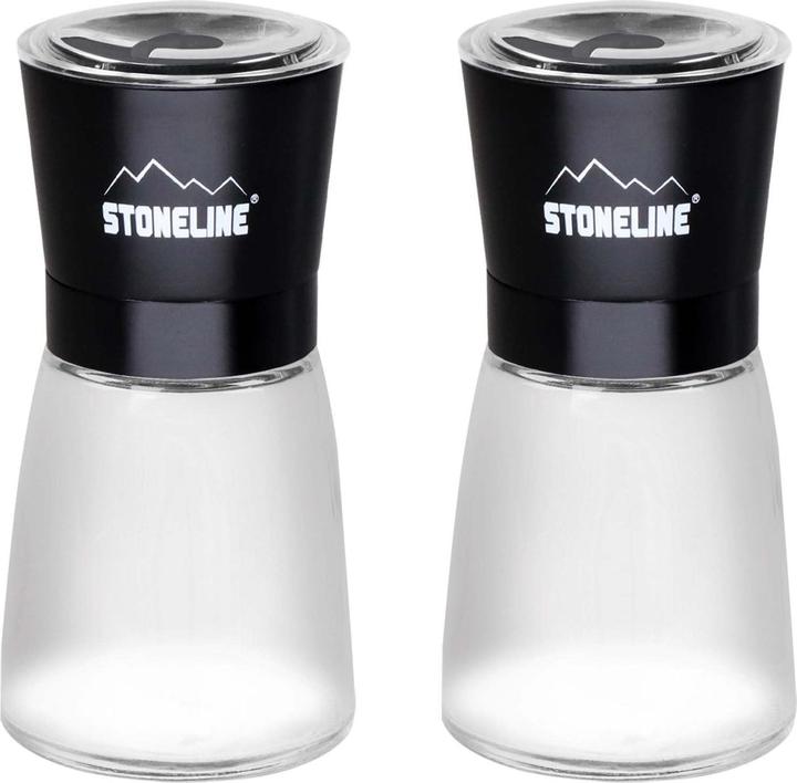 Produktbild Stoneline Salt and pepper mill set 21653 Housing material Glass / Stainless steel / Ceramic / PS, Black (Salz, Chili)