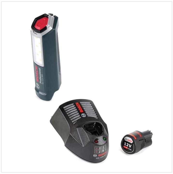 Produktbild Bosch Professional GLI 12V-300 Akku Lampe + 1x GBA 12 V 3,0 Ah Akku + GAL 1230 Ladegerät (300 lm)