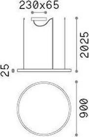 Immagine prodotto Ideal lux ORACLE SLIM Lampada a sospensione LED 55W ⌀900mm bianco neutro 269870 (5700 lm)