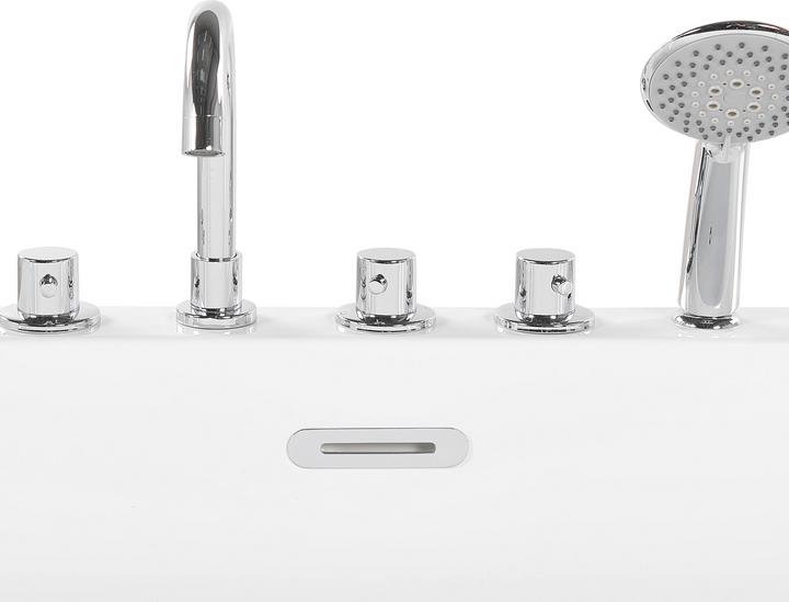 Produktbild Beliani Badewanne freistehend weiss mit Armatur oval 170 x 80 cm ROTSO (286 l, 80 cm, 170 cm)