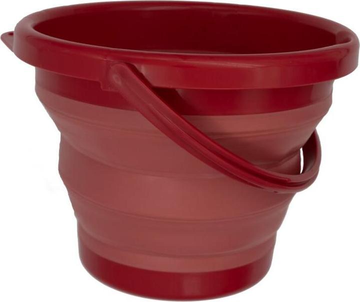 Actual product image Schildkröt Sand Toys folding bucket set red 9x22 cm, 7 parts, bucket 3l, sieve, accessories, from 18 months