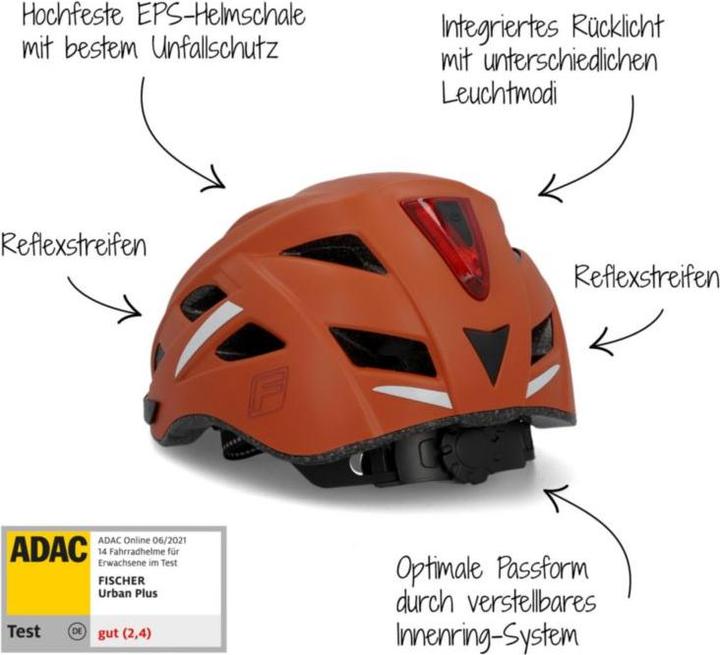 Actual product image Fischer Bicycle helmet Urban Plus Miami L/XL (58 - 61 cm)