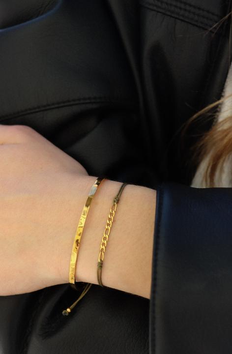Immagine prodotto Tara Style Karma Bangle - Armreif (waterproof) (100% impermeabile, Acciaio inossidabile placcato oro 18k)