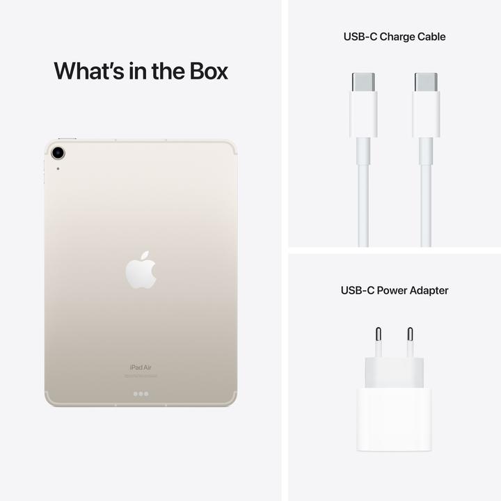 Produktbild Apple iPad Air 2022 (5. Gen) (5G, 10.90", 64 GB, Starlight)