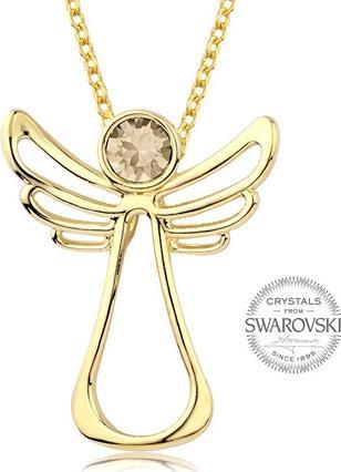 Levien Gold plated necklace with Guardian Angel crystal (L)