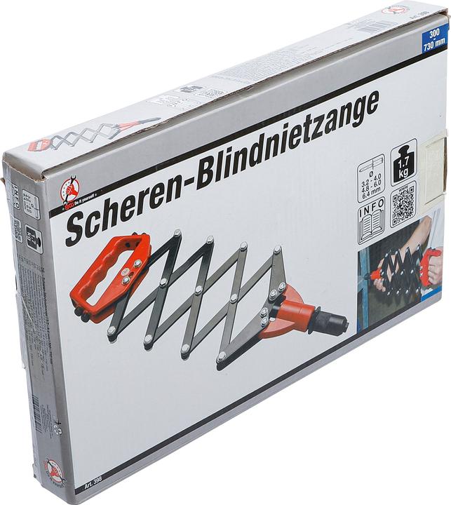 Produktbild BGS Scheren-Blindnietzange 3,2 - 6,4 mm 300 - 730 mm (730 mm)