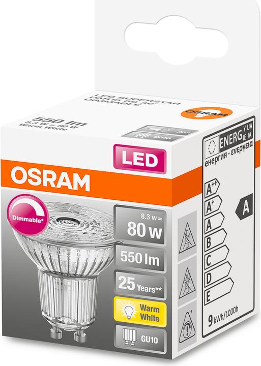 Actual product image Osram Superstar Par 16 (GU10, 8.30 W, 575 lm, 1 x, F)