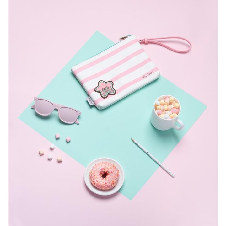 Actual product image Pusheen Pencil Case - Rose Collection Universal Cosmetic Bag (23 x 16.5 x 2.5 cm)