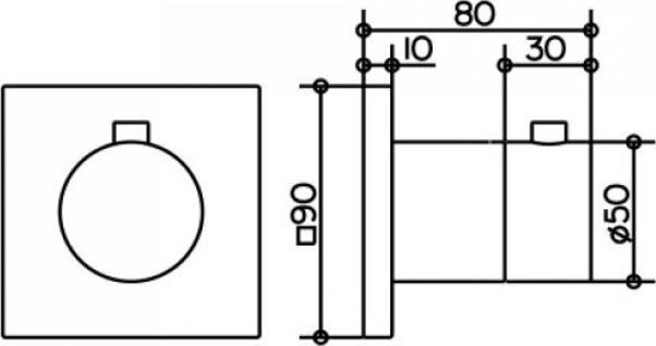 Actual product image Keuco Thermostat fitting IXMO UP Rosette angular vc
