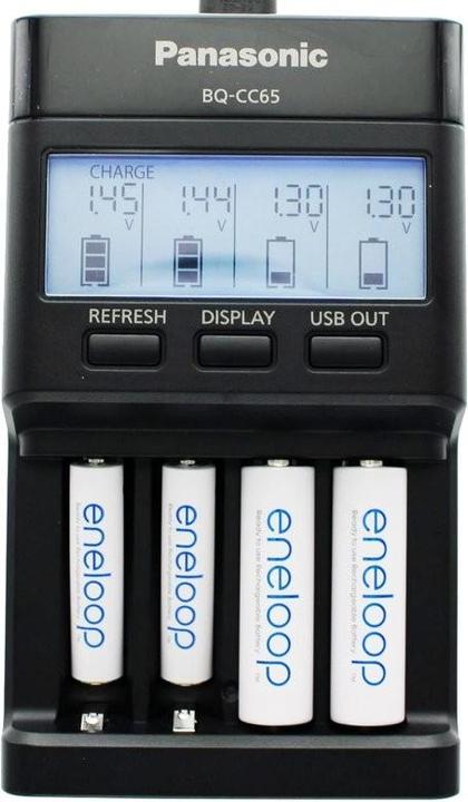 Produktbild Panasonic Ladegerät Eneloop BQ-CC65 inkl., 4 eneloop AAA Micro und AccuCell AkkuBox Blue (1 Stk., AAA, Ladegerät inkl. Akku)