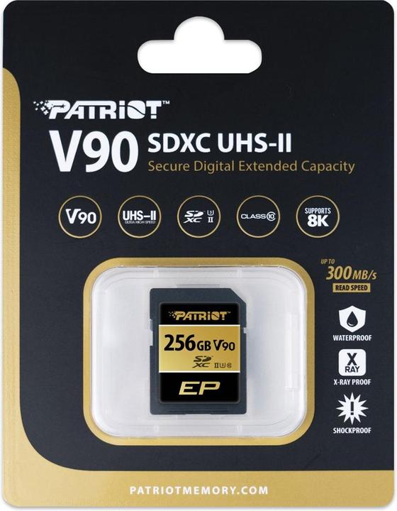 Image du produit Patriot EP SDXC 256 GB Class 10 UHS-II U3 V90 (256 Go, SDXC, U3, UHS-II)