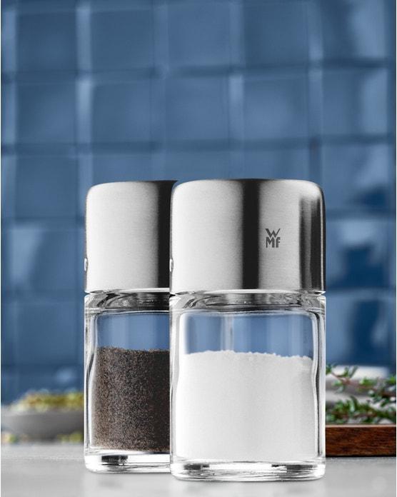 Produktbild WMF Salz und Pfefferstreuer Set 2tlg Streuer klein Bel Gusto Edelstahl matt (Salz, Pfeffer)
