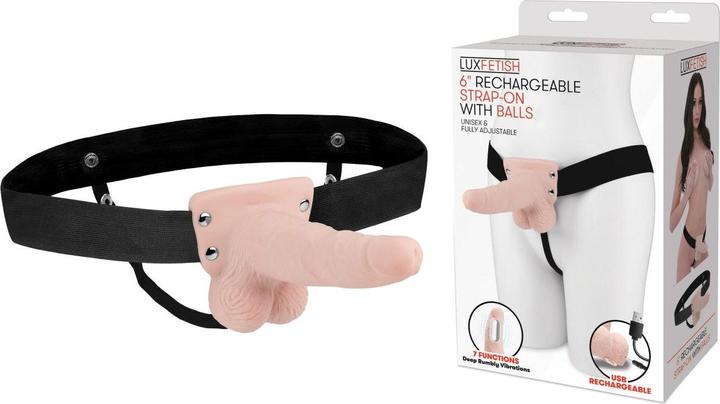 Image du produit Lux Fetish Strap-On "Rechargeable Strap-on with Balls" (sangle rechargeable avec balles)