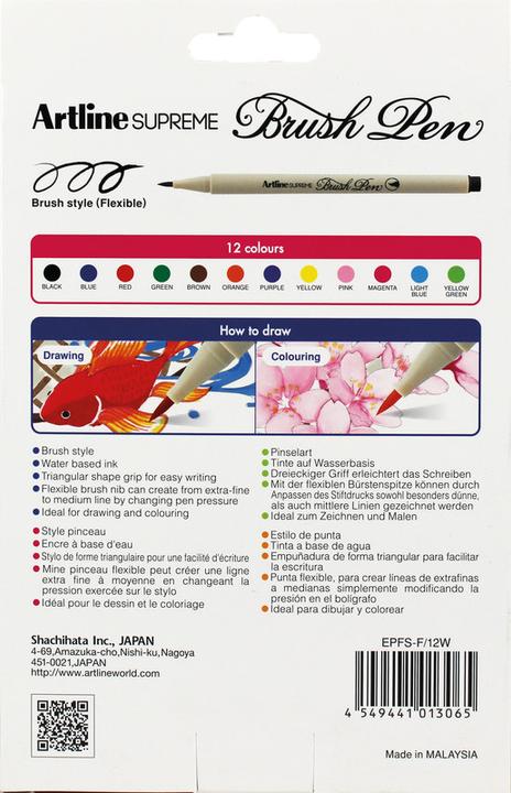Produktbild Artline Pinselstift Brush Pen Supreme (Sortiert, 12 x)