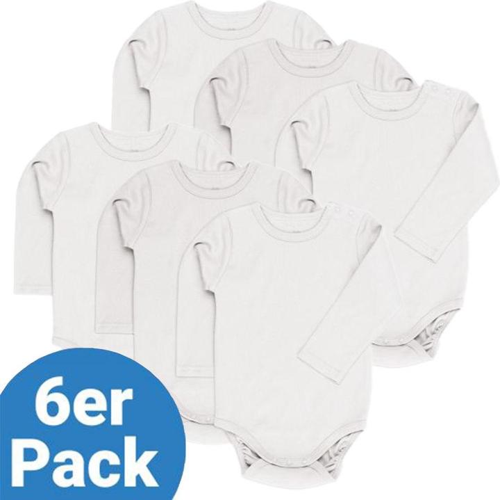 La Loona LaLoona Baby-Bodys & Wickelbodys Body Langarm 6er Pack - Weiss - (74, 80)