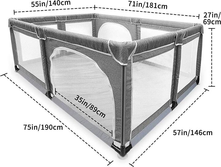 Image du produit Yobest Parc pour bébé (141 cm, 184 cm)
