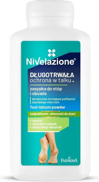 Immagine prodotto Farmona Nivelazione Foot Talcum Powder Cosparge i piedi e le calzature in 110G Talco (Deodorante per piedi e polvere)
